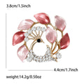 Crystal Peacock Brooch Framed by Colored Leaves in Four Palettes view 7