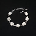 Silver Rose Motif Finished Necklace and Bracelet Jewelry view 7