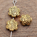 Mixed Finish Metal Circle Pattern Flower Beads For Jewelry Making view 4