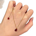 Red Heart Crystal Pendant Necklace with Fine Gold Tone Chain view 5