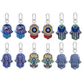 Twelve Piece Printed Acrylic Hamsa Clip Keychain Set view 1