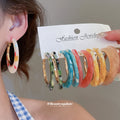 Marbled Acetate Hoop Earring Sets in Three Palettes view 3