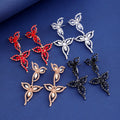 Gold Tone Flower Openwork Crystal Four Designs Metal Necklace and Earring Set view 2