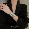 Hammered Wide Open Cuff Bracelet In Gold Tone Or Silver Tone view 4