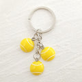Mini Sports Ball Keychains Triple Charm Metal Ring 5 Styles view 9