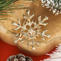 Pearl Snowflake Brooch With Faceted Crystals And Polished Metal Details view 3