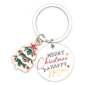Christmas Tree Charm Merry Christmas Disc Enamel Keychain view 5