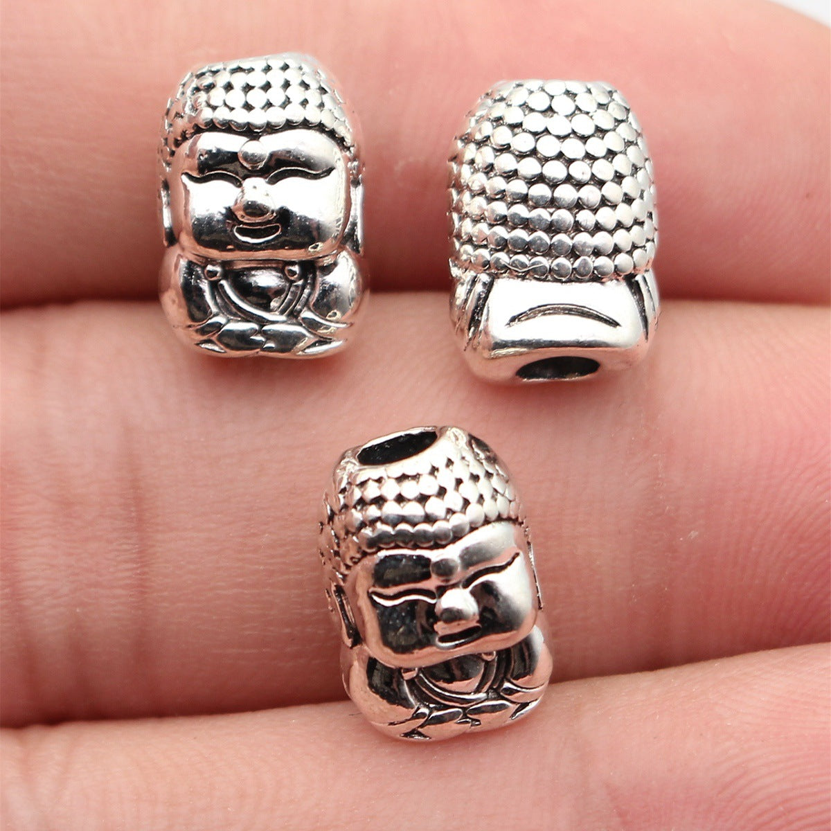 14x9.6x9.2mm 3.4g Antique Silver Zinc Alloy Buddha Spacer Beads for Bracelet Necklace Jewelry Making