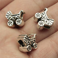 13x12x7.7mm 3g Antique Silver Zinc Alloy Baby Stroller Large Hole Beads for Bracelet Jewelry Making