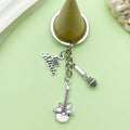 Guitar, Microphone and Saxophone Charm Keychains Featuring Red Guitar Across 11 Variations view 4