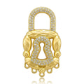 Ornate Padlock Brooch in Polished Metal for Jackets and Scarves view 5