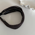 Woven Mesh Wide Stretch Headbands Brown Light Blue view 6