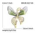 Butterfly Insect Brooch Translucent Wings Rhinestone Body Pin view 8