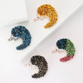 Curled Long Quill Hedgehog Brooch in Four Enamel Colors view 1