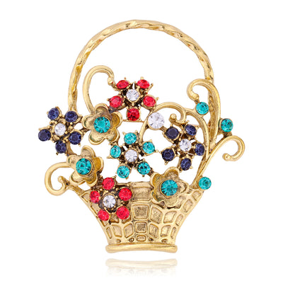 Front product view of the gold crown brooch