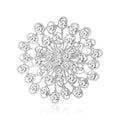 Round Crystal Sunburst Brooch in Silver or Gold Tone view 2