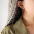 Red Heart Crystal Huggie Hoop Earrings Gold Steel Tone view 6