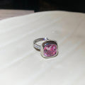 Silver Open Large CZ Cocktail Rings Seven Color Styles view 8