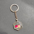 Pressed Flower Resin Keychains Gold Ring Hex Heart 6 Styles view 4