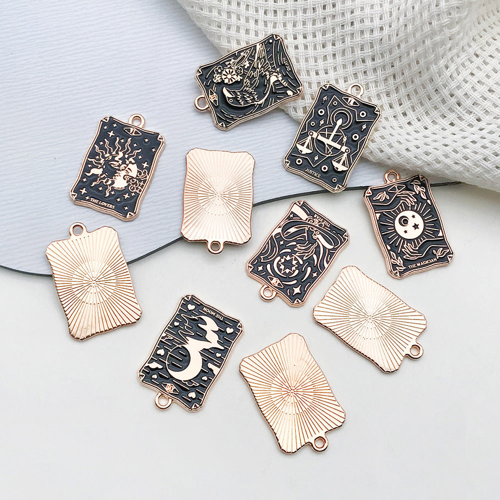 Vintage Zinc Alloy Dark Tarot Card Charm Pendants for DIY Necklace Earrings Keychain