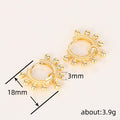 Gold Beaded Ball Accent Huggie Hoop Earrings with Drops view 4