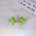Playful Green Frog Cartoon No Piercing Upper Ear Clips view 3