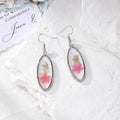 Long Oval Resin Dried Flower Drop Earrings 4 Colorways view 5