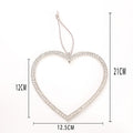 Silver Rhinestone Open Heart Hanging Ornament Ribbon view 5