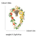 Colorful Flower Basket Brooch With Crystal Accents view 6