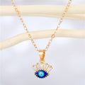 Gold Tone Evil Eye and Hamsa Pendant Necklaces in Five Designs view 3