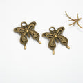 Vintage Alloy Butterfly Charm Pendant 28x24mm