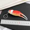 Realistic Imitation Crab Leg Food Model Split Ring Keychain view 3