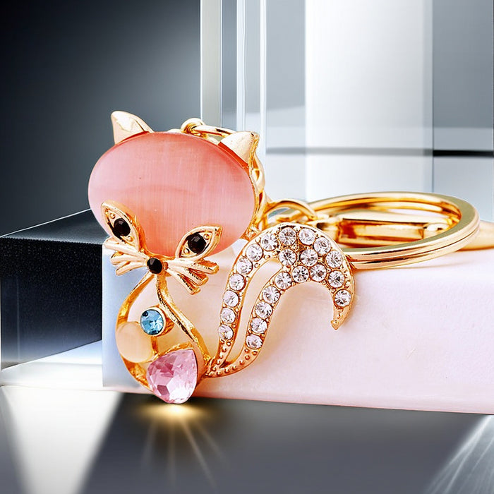 Moonstone Fox Keychains in Pink Blue White and Assorted Colors