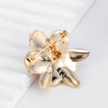 Red Gold Tone Peony Metal Brooch Pin for Jackets and Lapels view 3