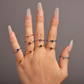 Open Adjustable Thin Band Ring Single Prong Zircon Stone Colors view 3
