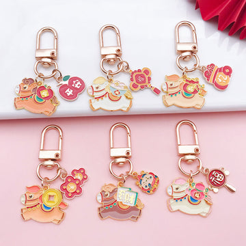 Horse Charm Keychains with 30 Mixed Design Styles for Bags and Keys