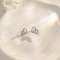 Silver Pave Crystal Twisted Knot Stud Earrings Pair view 2