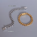 Curb Chain Bracelet Magnetic Clasp Gold Or Steel Finish view 3