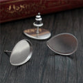 Stainless Steel Teardrop Bezel Stud Earring Settings view 3