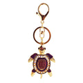 Gold-Tone Rhinestone Turtle Keychain In Six Color Options view 5