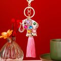 Crystal Elephant Keychains with Six Color Tassel Options view 2