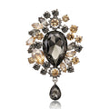 Crystal Halo Brooch with Teardrop Dangle in Three Colors view 5