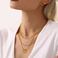 Gold Open Heart Pendant Snake Chain Necklace Minimalist view 4