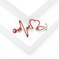 Enamel Heartbeat Stethoscope Brooch Heart ECG Line Pin view 7
