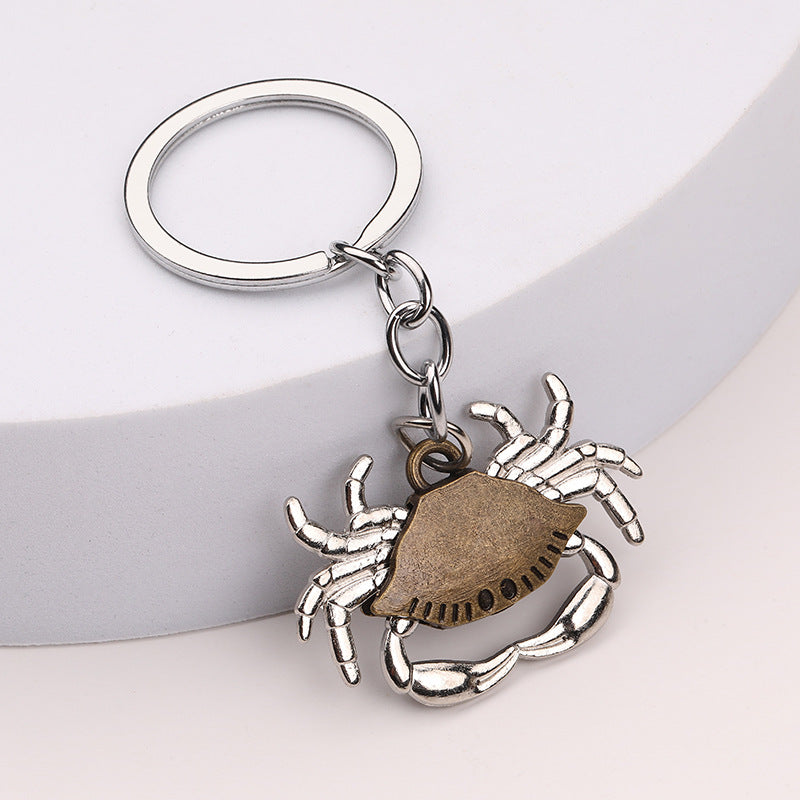 Crab Animal Shape Zinc Alloy Metal Keychain Gift