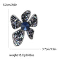 Four Petal Rhinestone Flower Brooch Blue or Multicolor view 4