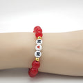 Red Acrylic Bead Mom Heart Adjustable Cord Bracelet view 4