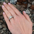 Silver Tone Emerald Cut Clear CZ Star Cluster Ring view 4