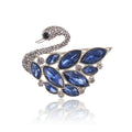 Crystal Swan Brooch with Layered Blue or Pink Wings view 5