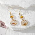 Cat Shape Dried Flower Resin Dangle Earrings 4 Styles view 3